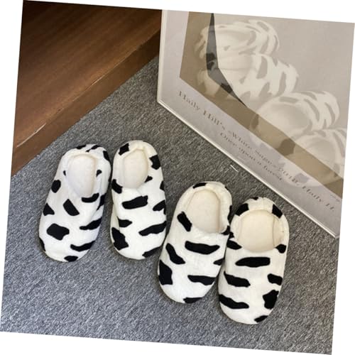 NOLITOY Warme Kuh Hausschuhe Damen Flauschige Pantoffeln mit Rutschfester Sohle Weiche Schlafzimmer Slippers für Mädchen Winter von NOLITOY