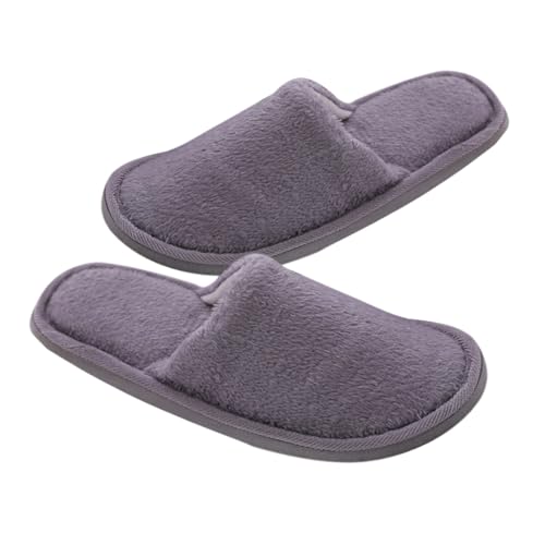 NOLITOY Warme Rutschfeste Baumwoll hausschuhe mit Plüschfutter für Damen und Herren Gemütliche Indoor pantoffeln Weiche Atmungsaktive Winter slipper von NOLITOY