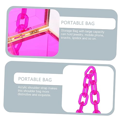 NOLITOY Wasserdichte Transparente Schultertasche aus Acryl Modische Kleine Quadratische Jelly Bag Leichte Umhängetasche für Alltag Party und Shopping Zartes Design in Transparentem Rosa von NOLITOY