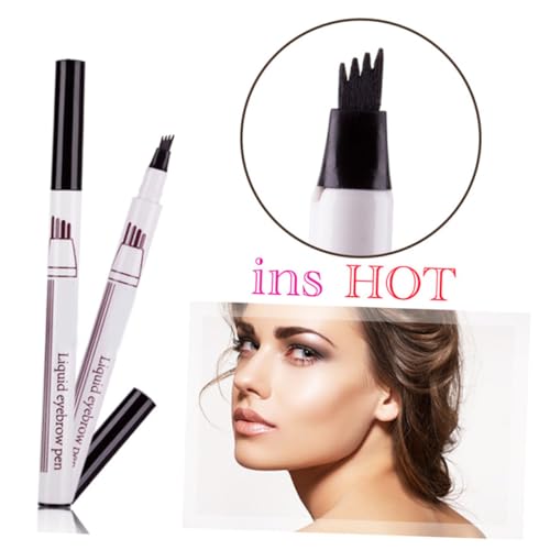 NOLITOY Wasserfester Augenbrauenstift mit Vier Dünne Spitzen für Natürliche Präzise Härchenzeichnung Schnelltrocknend Schweißfest Langlebig Eyebrow Pencil für Frauen Dunkelgrau von NOLITOY