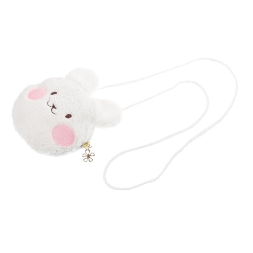 NOLITOY Weiche Plüsch Umhängetasche für Kleine Mädchen Niedliche Cartoon Häschen Geldbörse Vielseitige Crossbody Bag für Münzen und Kleine Gegenstände Komfortables Kuschelfell von NOLITOY