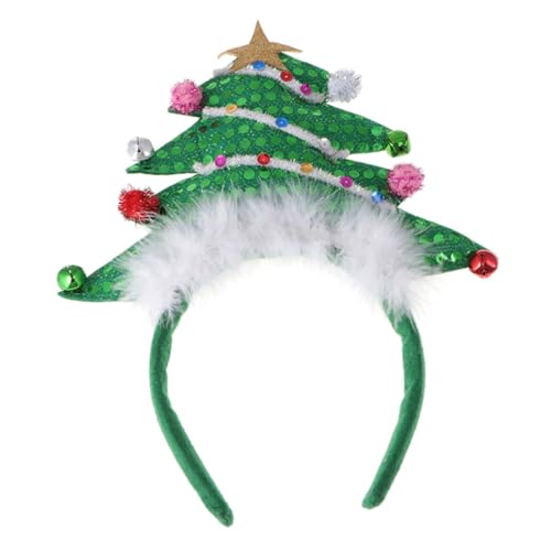 NOLITOY Weihnachtlicher Haarreifen Mit Glöckchen Festliche Kopfbedeckung Für Junge Mädchen Weihnachtsbaum-dekoration Bequem Und Leicht Für Partys Karneval Und Festliche Anlässe von NOLITOY