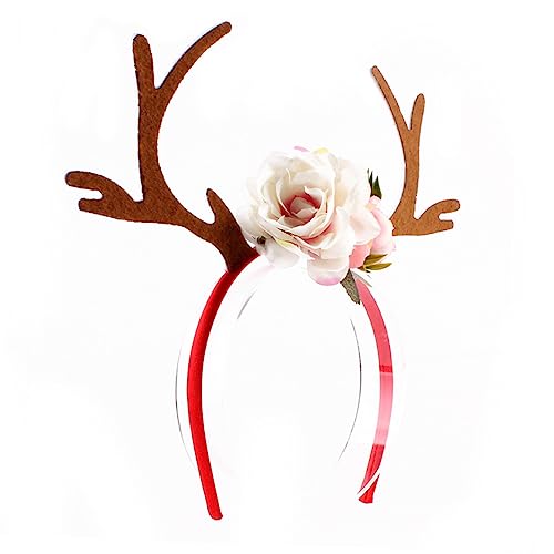 NOLITOY Weihnachtliches Rehgeweih Stirnband Für Mit Blumen Lustiges Kostümzubehör Für Partys Und Festliche Anlässe Ideal Für Karneval Weihnachten Und Andere Feierlichkeiten von NOLITOY
