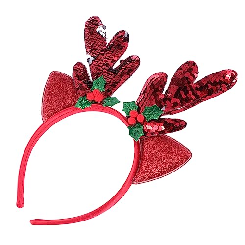 NOLITOY Weihnachts-geweih Haarreifen Mit Glitzer Leichtes Verstellbares Kopfband Für Kostümpartys Karneval Weihnachten Und Festlichkeiten Komfortabel Für Erwachsene von NOLITOY