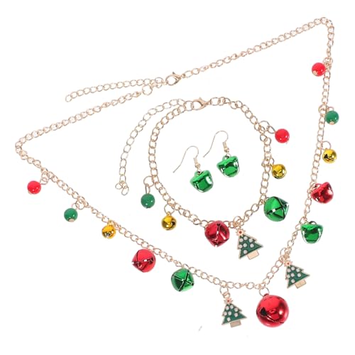 NOLITOY Weihnachtsglockenschmuck Schöner Armband Armreifen Weihnachtsstrumpffüller Weihnachtsglockenhalsketten Halskette mit Weihnachtsglocken Weihnachtsketten Glocken Anhängerkette Eisen von NOLITOY