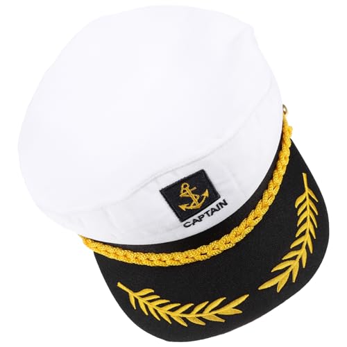 NOLITOY Weißer Kapitänshut Yachthut Erwachsener Matrose Cosplay-Kostümzubehör Für Männer Und Frauen von NOLITOY