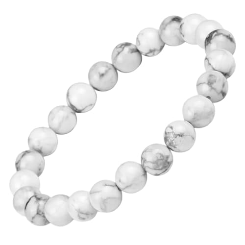 NOLITOY Weißes Howlith Perlenarmband Damen Herren Freundschaftsarmband Schmuck DIY Zubehör für Vielseitige Anlässe Modisch und Langlebig von NOLITOY