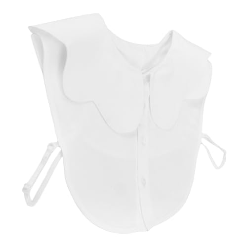 NOLITOY Wellenförmiger Rundhalsausschnitt Abnehmbarer Chiffon Fake Kragen Damen Weiß Leichtes Blusen Accessoire Vielseitig Kombinierbar Für Stilvolle Layering Styles von NOLITOY