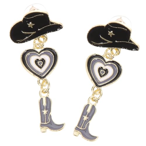 NOLITOY Western Cowgirl Ohrringe Mehrschichtiges Design Leichte Alloy Ohrringe Damen Westernstiefel und Cowboyhut Statement Schmuck für Alltag Cosplay Geburtstag Valentinstag von NOLITOY