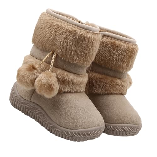 NOLITOY Winter Boots Mädchen Warm Gefüttert Rutschfeste Lauflernschuhe Weite Niedrige Stiefel für Kleinkinder von NOLITOY