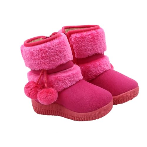 NOLITOY Winter Boots Weiche Sohle Warm Gefütterte Lauflernschuhe für Mädchen Jungen Krabbelschuhe Rutschfest Angenehm Niedrige Schneestiefel Rosa von NOLITOY