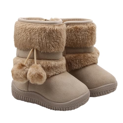 NOLITOY Winterwarme Schneestiefel Rutschfeste Weiche Sohle Warme Lauflernschuhe für Mädchen Atmungsaktive Bequeme Babyschuhe für Kalte Wintertage von NOLITOY