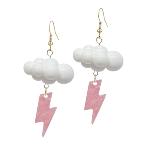 NOLITOY Wolkenohrringe mit Licht Design Große Wetterohrringe Hängende Regentropfen Ohrringe für Mädchen Modische Wolken Regenwolken accessoires für Alltag und Party von NOLITOY