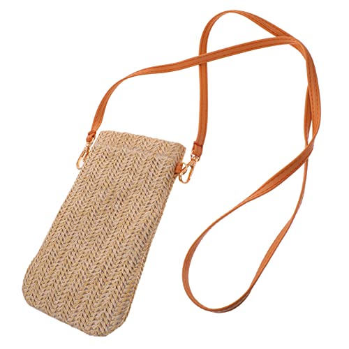 NOLITOY Woven Strandtasche Damen Handy Umhängetasche Sommer PU Kleine Handtasche Casual Strandurlaub Shopping von NOLITOY
