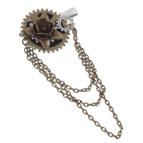 NOLITOY Zahnrad-haarnadel Retro-haarspange Steam-punk-haarnadeln Zahnräder Haarnadel Frauen Cosplay Haarspange Vintage Zahnspangen Korsage Brosche Metall Mützenabzeichen Fräulein Gotisch von NOLITOY