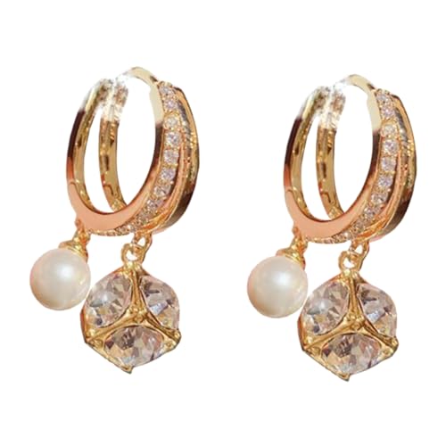 NOLITOY Zirkonia Perlen Creolen Ohrringe Klein Elegant Damen Mädchen Statement Schmuck für Hochzeit Party Alltag NOLITOY Zirkonia Perlen Creolen Ohrringe Klein Elegant Damen Mädchen Statement Schmuck für Hochzeit Party Alltag von NOLITOY