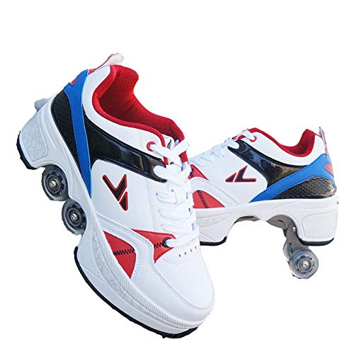 NOLLY Rollschuhe Rollschuhe Schuhe Mädchen Jungen Radschuhe Kinder Radschuhe Turnschuhe Rollschuhe Mit Zweireihigen Rädern,D-35 von NOLLY