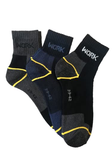 NOLOGO KATIACALZE Arbeitssocken Radfahrer Socken Damen Herren kurz 6 Paar Arbeitssocken Baumwolle Sommer Winter Verstärkte Socken Berg Anti-Blasen atmungsaktiv leicht Knöchelsocken, mehrfarbig, 35-38 von NOLOGO KATIACALZE