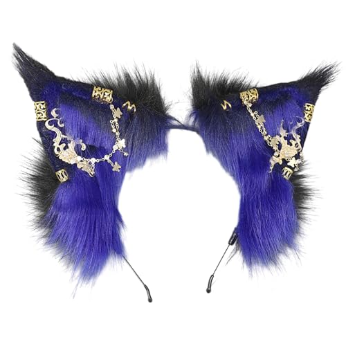 Haarreif mit Wolfsohren und Metalllegierung, Ohrschmuck, Gothic-Cartoon-Haarreif von NOLOWY