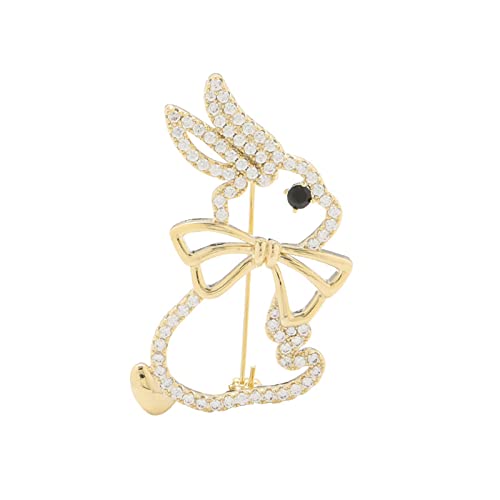 Zirkon Verkrusteter Kristall Bowknot Süßer Kaninchen All Brosche Modetemperament Corsage Pin Kleidung Accessoire von NOLOWY