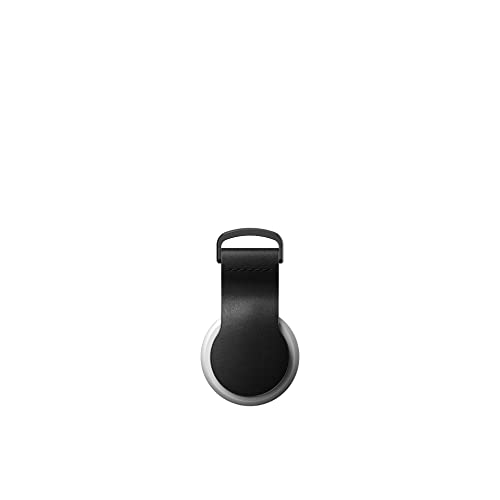 NOMAD AirTag Leather Loop | Schlüsselanhänger für AirTag | D-förmiger Ring für optimales Anliegen am Schlüsselbund | Edelstahl und Echtleder| Schwarz von NOMAD