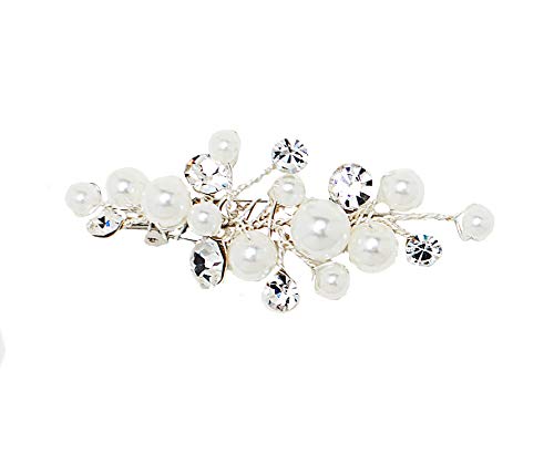 NONAME Schleppennadel Nadel Brosche Brautkleid Schleppe Strass Perlen Blume Kristalle von NONAME