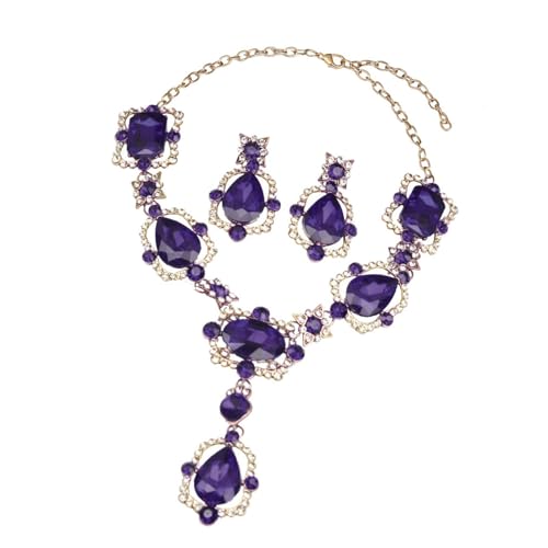 NONGYU Exquisites Kristallschmuck-Ensembles mit wunderschönen Kristall-Edelsteinen, Halskette und Ohrringen für moderne und einzigartige Stile, modische Ohrringe und Halskette NONGYU Exquisites Kristallschmuck-Ensembles mit wunderschönen Kristall-Edelsteinen, Halskette und Ohrringen für moderne und einzigartige Stile, modische Ohrringe und Halskette von NONGYU