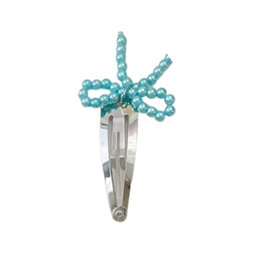 NONGYU Mädchen-Haarspange mit Perlen, Haarklammern mit Schleife, Kopfschmuck, Haarspangen, Schleifen-Form, süße 2000er-Jahre-Mädchen-Haarnadeln von NONGYU