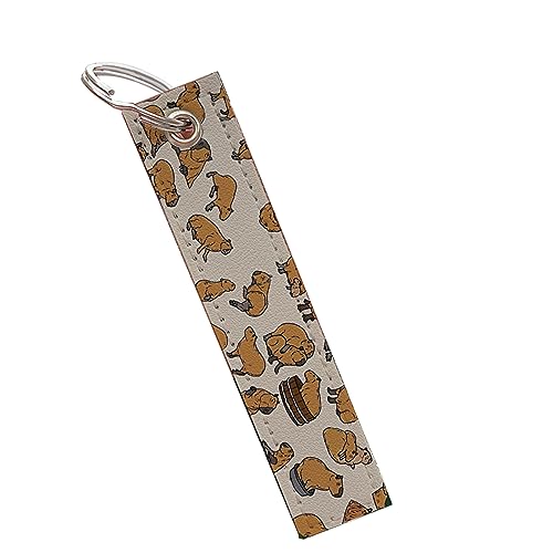 NONGYU Schlüsselanhänger mit Wasserotter-Muster, aus Polyurethan, rechteckig, für Rucksack, Geldbörse, Charm von NONGYU