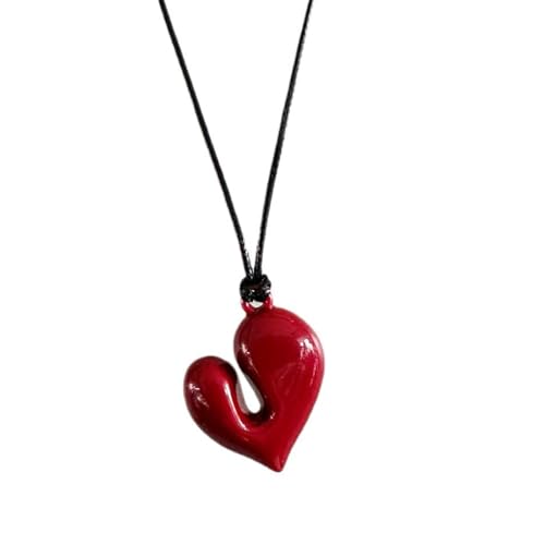 NONGYU Trendige, süße und coole Herz-Halskette, herzförmige Halskette, verstellbare Kordelkette für unverwechselbare individuelle Stile, Teenager-Mädchen-Halskette NONGYU Trendige, süße und coole Herz-Halskette, herzförmige Halskette, verstellbare Kordelkette für unverwechselbare individuelle Stile, Teenager-Mädchen-Halskette von NONGYU