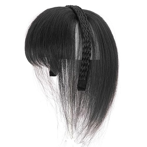 Natürlicher falscher Pony, Haarteil, Haarband, weicher Pony, Luft-Pony, für den täglichen Gebrauch, Haarverlängerung, synthetisches Haarband von NONGYU