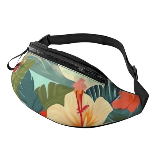 Basketball-Bauchtasche für Damen und Herren, verstellbarer Gürtel, lässige Brusttasche, Bauchtasche für Reisen, Sport, Laufen, Wandern, Hüfttaschen, Sommer Hawaii., Einheitsgröße von NONHAI