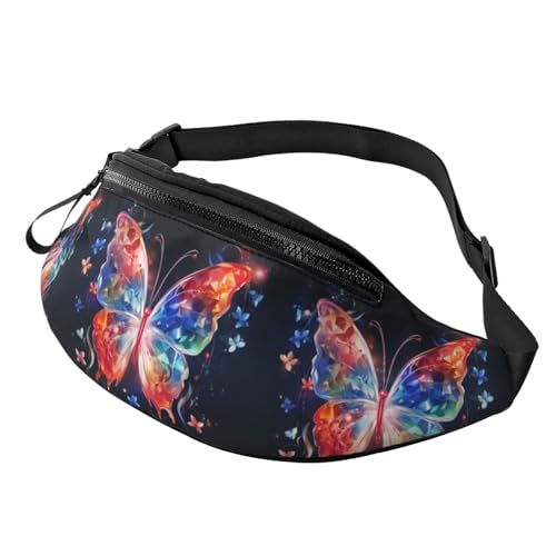 Bauchtasche für Damen und Herren, Hüfttasche, verstellbarer Gürtel, lässige Brusttasche, Bauchtasche für Reisen, Sport, Laufen, Wandern, Hüfttaschen, Musica Butterfly, Einheitsgröße von NONHAI