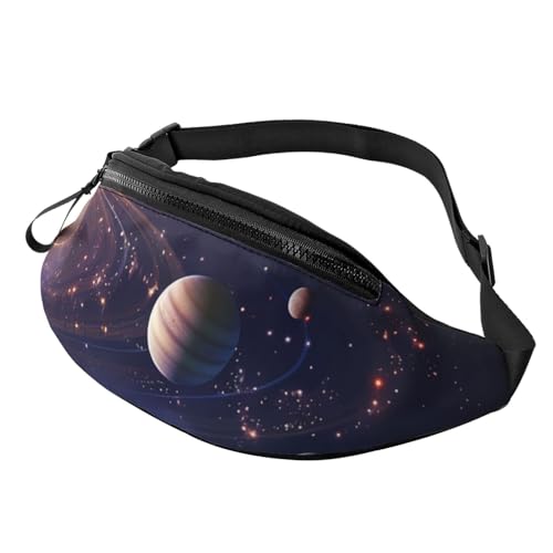 Bauchtasche für Damen und Herren, verstellbarer Gürtel, lässige Brusttasche, Bauchtasche für Reisen, Sport, Laufen, Wandern, Pastellfarben, Weltraum-Galaxie-Universum, Einheitsgröße von NONHAI