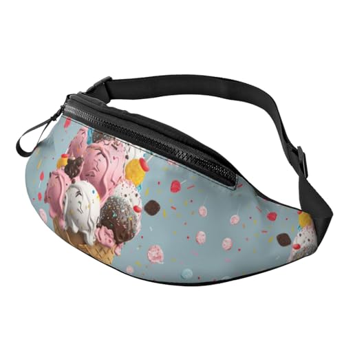 Bauchtasche mit Baum-Silhouette, für Damen und Herren, verstellbarer Gürtel, lässige Brusttasche, Bauchtasche für Reisen, Sport, Laufen, Wandern, Hüfttaschen, Sweet Ice Cream, Einheitsgröße von NONHAI