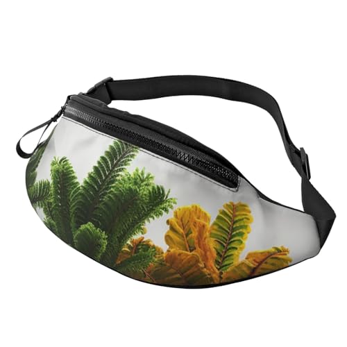 Bauchtasche mit tropischen Pflanzen, für Damen und Herren, verstellbarer Gürtel, lässige Brusttasche, Bauchtasche für Reisen, Sport, Laufen, Wandern, Hüfttaschen, Tropische Pflanze, Einheitsgröße von NONHAI