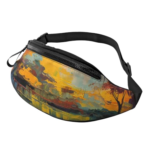 Bunte Bauchtasche für Damen und Herren, mit Blumenmuster, verstellbarer Gürtel, lässige Brusttasche, Bauchtasche für Reisen, Sport, Laufen, Wandern, Bunte Malerei., Einheitsgröße von NONHAI