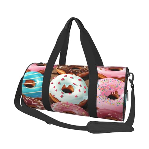 Donuts Reisetasche für Damen und Herren, Sport, Turnbeutel, faltbar, Wochenendtasche, Handgepäck, Übernachtungstasche, für Reisen, Schwimmen, Basketball, Donuts, Einheitsgröße von NONHAI