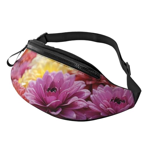 Gürteltasche mit rotem Pandas, für Damen und Herren, verstellbarer Gürtel, lässige Brusttasche, Bauchtasche für Reisen, Sport, Laufen, Wandern, Hüfttaschen, Regenbogen-Blumenmeer, Einheitsgröße von NONHAI