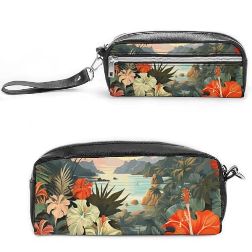 NONHAI Federmäppchen, Sommer, hawaiianische Make-up-Tasche, großes Fassungsvermögen, Kosmetiktasche für Männer und Frauen, Stifttasche für Bürobedarf, Stil, 20 x 10 x 5,5 cm, Stil:, 20*10*5.5cm von NONHAI