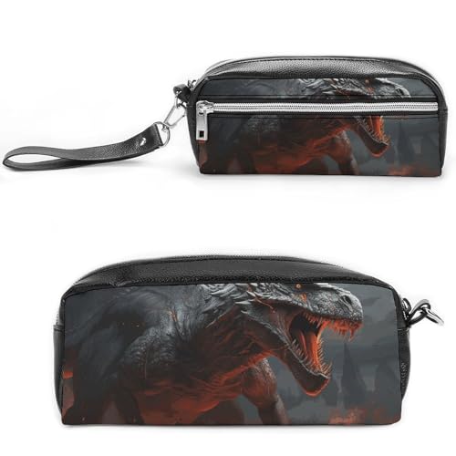 NONHAI Federmäppchen, rote Magma, fliegende Drachen, Make-up-Tasche, großes Fassungsvermögen, Bleistiftbox, Kosmetiktasche für Männer und Frauen, Stifttasche für Bürobedarf, Stil, 20 x 10 x 5,5 cm, von NONHAI