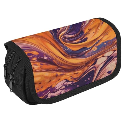 NONHAI Federmäppchen, violett, Batikstoff, tragbar, Schreibtisch-Organizer, Marker, Stifteetui, Doppel-Reißverschluss, Aufbewahrungstasche, Stil, Einheitsgröße, Stil:, Einheitsgröße NONHAI Federmäppchen, violett, Batikstoff, tragbar, Schreibtisch-Organizer, Marker, Stifteetui, Doppel-Reißverschluss, Aufbewahrungstasche, Stil, Einheitsgröße, Stil:, Einheitsgröße von NONHAI