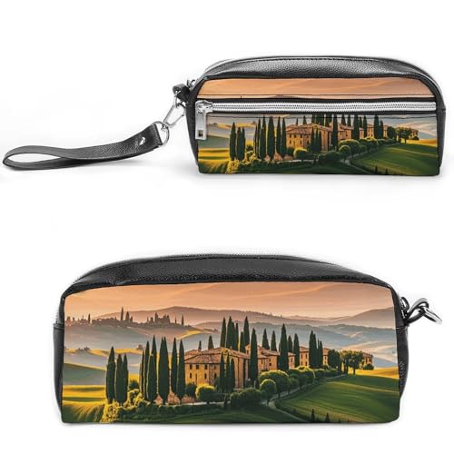 NONHAI Federmäppchen Italien toskanische Make-up-Tasche, großes Fassungsvermögen, Bleistiftbox, Kosmetiktasche für Männer und Frauen, Stifttasche für Bürobedarf, Stil, 20 x 10 x 5,5 cm, Stil:, von NONHAI