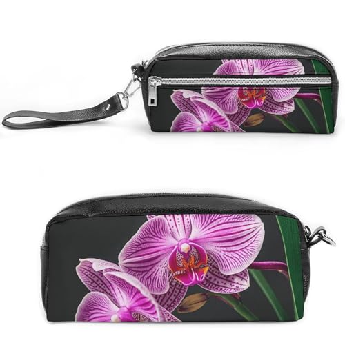 NONHAI Federmäppchen Orchideen Make-up Tasche Große Kapazität Bleistift Box Kosmetiktasche für Männer Frauen Stifttasche für Bürobedarf, Stil, 20 x 10 x 5,5 cm, Stil:, 20*10*5.5cm von NONHAI