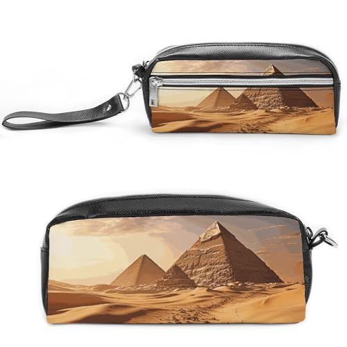 NONHAI Federmäppchen Pyramide Afrika Wüste Make-up Tasche Große Kapazität Bleistiftbox Kosmetiktasche für Männer Frauen Stifttasche für Bürobedarf, Stil, 20 x 10 x 5,5 cm, Stil:, 20*10*5.5cm von NONHAI
