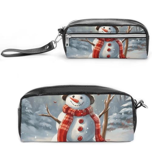NONHAI Federmäppchen Schneemann Weihnachten Make-up Tasche Große Kapazität Bleistift Box Kosmetiktasche für Männer Frauen Stifttasche für Bürobedarf, Stil, 20 x 10 x 5,5 cm, Stil:, 20*10*5.5cm von NONHAI