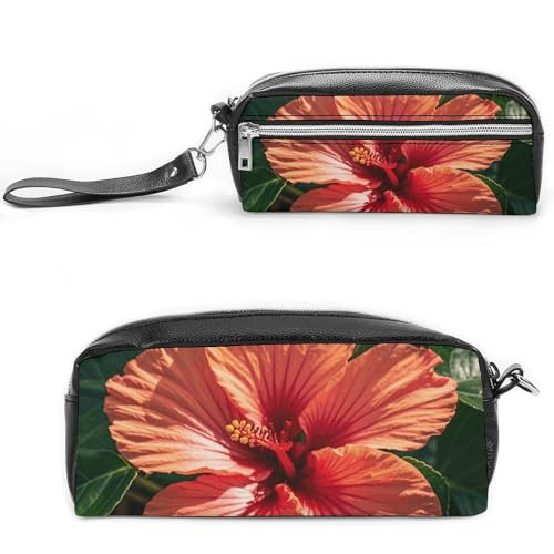 NONHAI Federmäppchen für Männer und Frauen, Make-up-Tasche, große Kapazität, Bleistiftbox, Kosmetiktasche, Hibiskusblume, Bleistifttasche für Bürobedarf, Stil:, 20*10*5.5cm von NONHAI