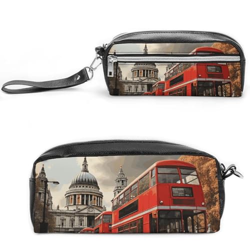 NONHAI Federmäppchen für Männer und Frauen, Make-up-Tasche, große Kapazität, Bleistiftbox, Kosmetiktasche, rot, BusPencil Bag für Bürobedarf, Stil:, 20*10*5.5cm von NONHAI