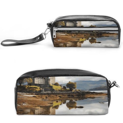 NONHAI Federmäppchen für Männer und Frauen, Make-up-Tasche, großes Fassungsvermögen, Bleistiftbox, Kosmetiktasche, Schottland, Schottland, Wassersee, Schottland, Bleistifttasche für Bürobedarf, Stil:, von NONHAI