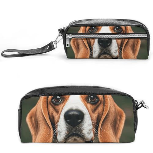 NONHAI Federmäppchen für Männer und Frauen, Make-up-Tasche, großes Fassungsvermögen, Federmäppchen, Kosmetiktasche, Beagle, Hund, Bleistifttasche für Bürobedarf, Stil:, 20*10*5.5cm von NONHAI